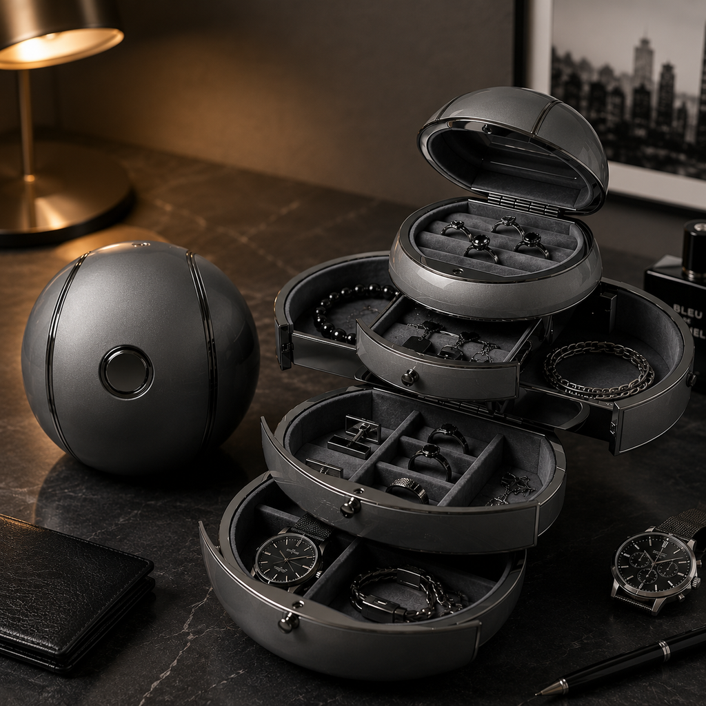 Automatic Deformable Spherical Jewelry Box