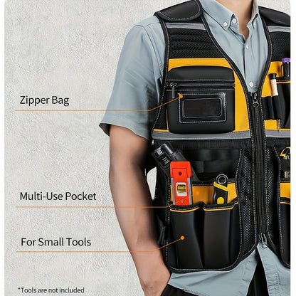 Heavy-Duty Reflective Tool Vest That Keeps Tools Ready and Workers Visible