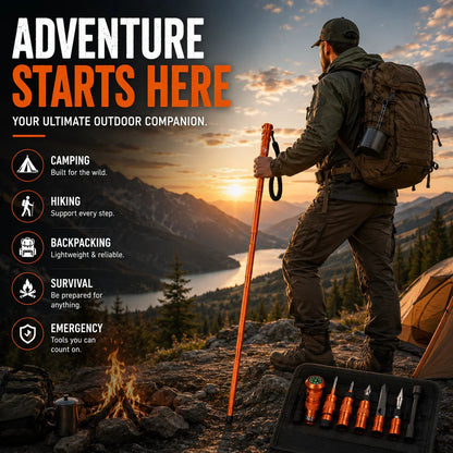 Survival Hiking Stick – Adjustable Trekking Pole with Built-In Outdoor Survival Tools