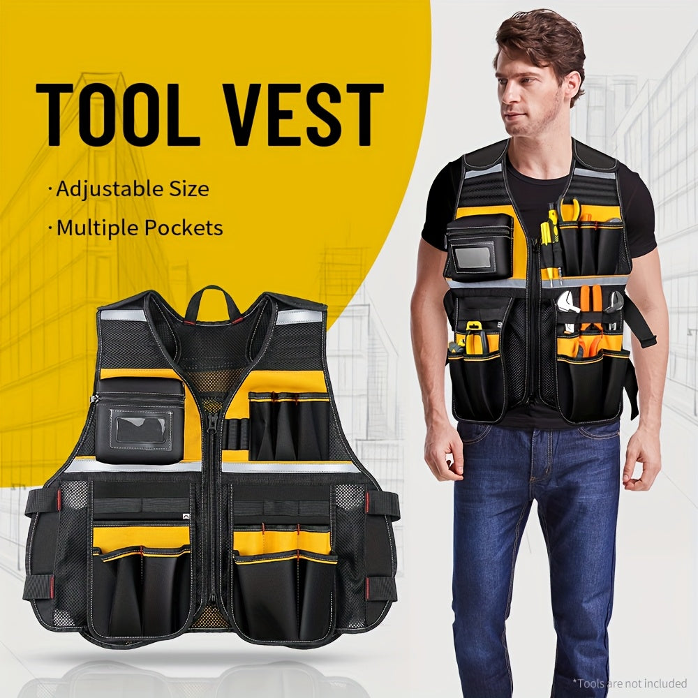 Heavy-Duty Reflective Tool Vest That Keeps Tools Ready and Workers Visible