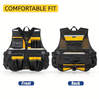 Heavy-Duty Reflective Tool Vest That Keeps Tools Ready and Workers Visible