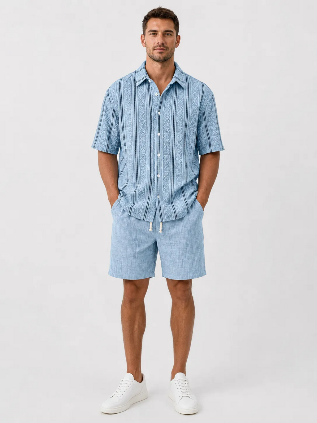 Men’s Breathable Textured Shirt for Easy Summer Style