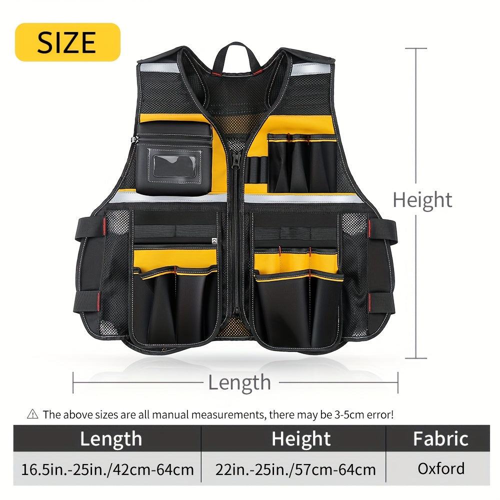 Heavy-Duty Reflective Tool Vest That Keeps Tools Ready and Workers Visible