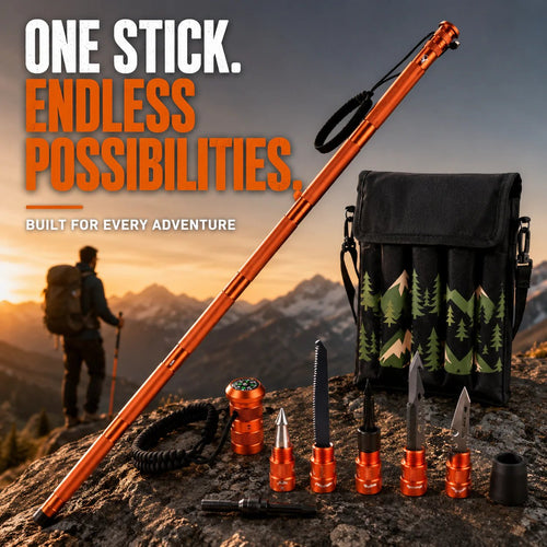 Survival Hiking Stick – Adjustable Trekking Pole with Built-In Outdoor Survival Tools