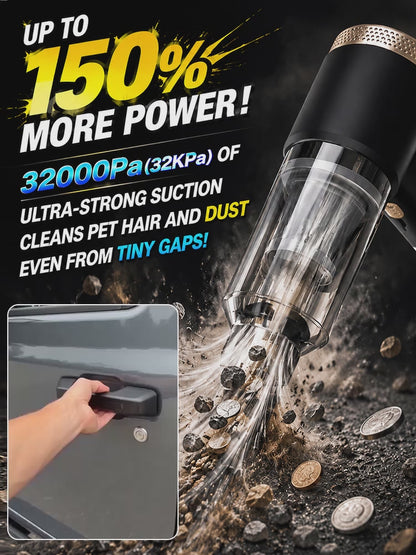 Blow Hidden Dirt Out, Vacuum It Up, Inflate & Deflate—in Seconds with One German-Precision 4-in-1 Car Detailer.
